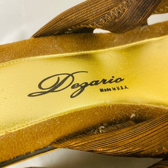 Dezario Leather Animal Print Platform Cork Wedge Sandals - Size 39 / 8.5 - Picture 5 of 9